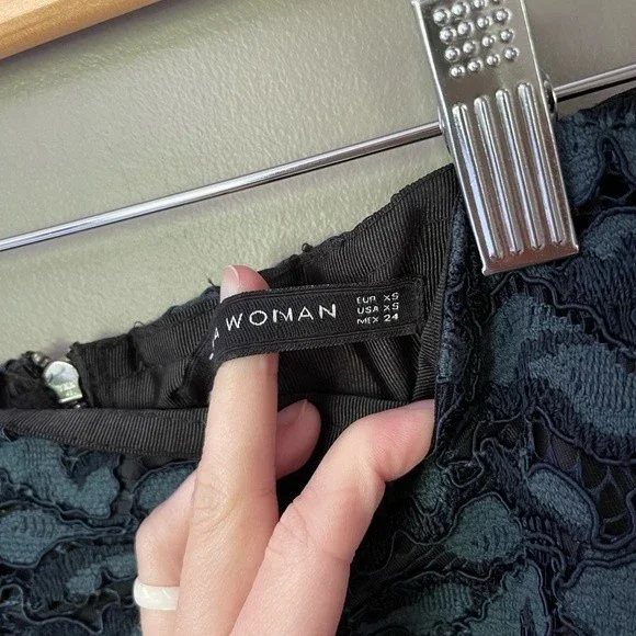 Zara Woman Blue Floral Lace High Waist Trumpet Skirt XS - Picture 2 of 2